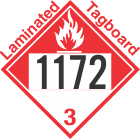 Combustible Class 3 UN1172 Tagboard DOT Placard