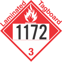 Combustible Class 3 UN1172 Tagboard DOT Placard