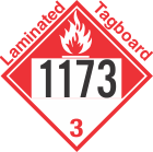 Combustible Class 3 UN1173 Tagboard DOT Placard
