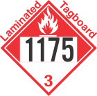 Combustible Class 3 UN1175 Tagboard DOT Placard