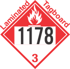 Combustible Class 3 UN1178 Tagboard DOT Placard