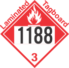 Combustible Class 3 UN1188 Tagboard DOT Placard