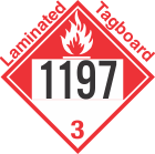 Combustible Class 3 UN1197 Tagboard DOT Placard