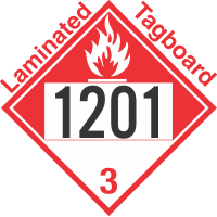 Combustible Class 3 UN1201 Tagboard DOT Placard