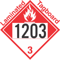 Combustible Class 3 UN1203 Tagboard DOT Placard