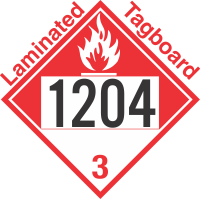 Combustible Class 3 UN1204 Tagboard DOT Placard