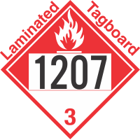 Combustible Class 3 UN1207 Tagboard DOT Placard