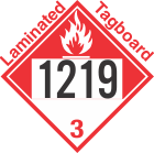 Combustible Class 3 UN1219 Tagboard DOT Placard