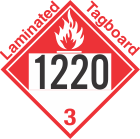 Combustible Class 3 UN1220 Tagboard DOT Placard
