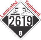 Corrosive Class 8 UN2619 Tagboard DOT Placard