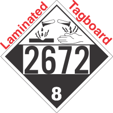 Corrosive Class 8 UN2672 Tagboard DOT Placard