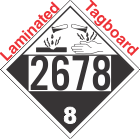 Corrosive Class 8 UN2678 Tagboard DOT Placard
