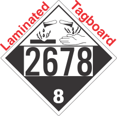 Corrosive Class 8 UN2678 Tagboard DOT Placard