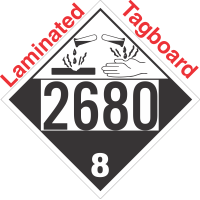 Corrosive Class 8 UN2680 Tagboard DOT Placard