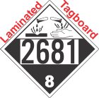 Corrosive Class 8 UN2681 Tagboard DOT Placard