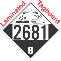 Corrosive Class 8 UN2681 Tagboard DOT Placard