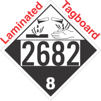 Corrosive Class 8 UN2682 Tagboard DOT Placard