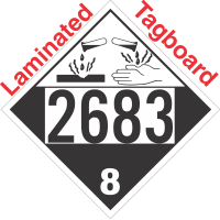 Corrosive Class 8 UN2683 Tagboard DOT Placard