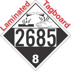 Corrosive Class 8 UN2685 Tagboard DOT Placard
