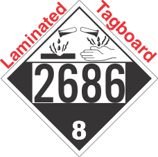 Corrosive Class 8 UN2686 Tagboard DOT Placard