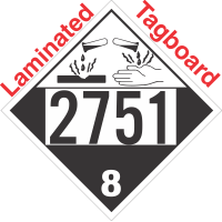 Corrosive Class 8 UN2751 Tagboard DOT Placard