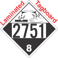 Corrosive Class 8 UN2751 Tagboard DOT Placard