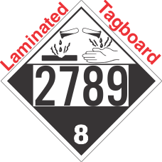 Corrosive Class 8 UN2789 Tagboard DOT Placard