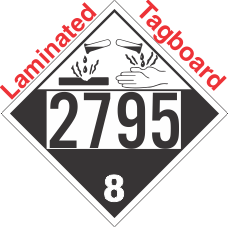 Corrosive Class 8 UN2795 Tagboard DOT Placard