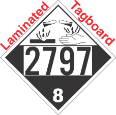 Corrosive Class 8 UN2797 Tagboard DOT Placard