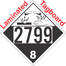 Corrosive Class 8 UN2799 Tagboard DOT Placard