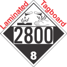 Corrosive Class 8 UN2800 Tagboard DOT Placard