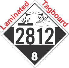 Corrosive Class 8 UN2812 Tagboard DOT Placard