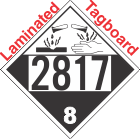 Corrosive Class 8 UN2817 Tagboard DOT Placard