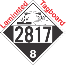 Corrosive Class 8 UN2817 Tagboard DOT Placard