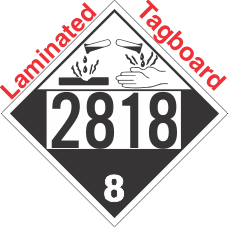 Corrosive Class 8 UN2818 Tagboard DOT Placard