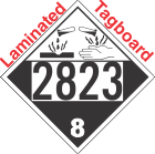 Corrosive Class 8 UN2823 Tagboard DOT Placard