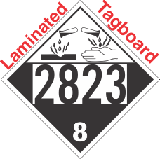 Corrosive Class 8 UN2823 Tagboard DOT Placard