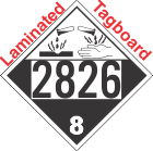 Corrosive Class 8 UN2826 Tagboard DOT Placard