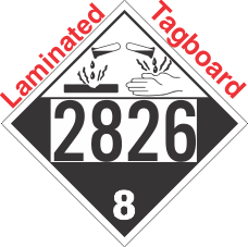 Corrosive Class 8 UN2826 Tagboard DOT Placard