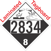 Corrosive Class 8 UN2834 Tagboard DOT Placard