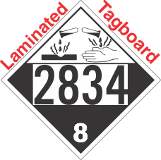 Corrosive Class 8 UN2834 Tagboard DOT Placard