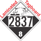 Corrosive Class 8 UN2837 Tagboard DOT Placard