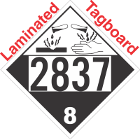 Corrosive Class 8 UN2837 Tagboard DOT Placard