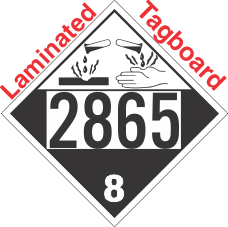 Corrosive Class 8 UN2865 Tagboard DOT Placard