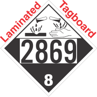 Corrosive Class 8 UN2869 Tagboard DOT Placard