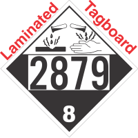 Corrosive Class 8 UN2879 Tagboard DOT Placard