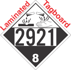 Corrosive Class 8 UN2921 Tagboard DOT Placard