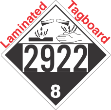 Corrosive Class 8 UN2922 Tagboard DOT Placard