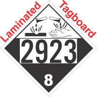 Corrosive Class 8 UN2923 Tagboard DOT Placard