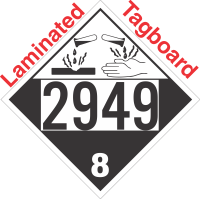 Corrosive Class 8 UN2949 Tagboard DOT Placard